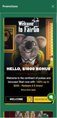Fair Go Casino promotions screenshot