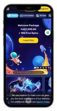 GalacticWins Casino mobile screenshot