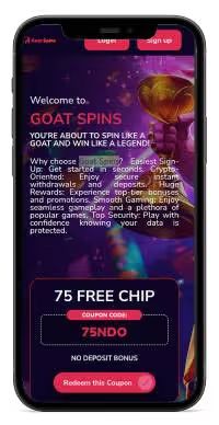 Goat Spins Casino mobile screenshot