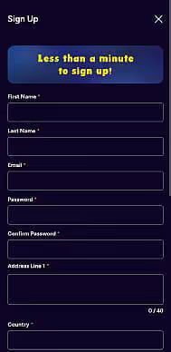 Goat Spins Casino sign up screenshot
