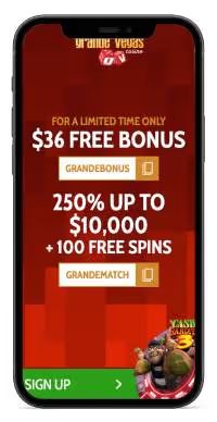 Grande Vegas Casino mobile screenshot