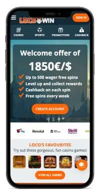 Locowin Casino mobile screenshot
