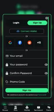 Moneytree.Games registration screenshot