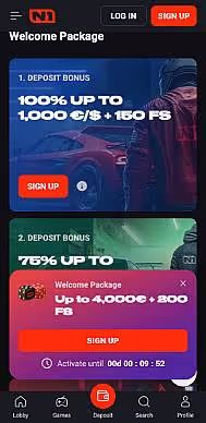 N1 Casino promotions screenshot