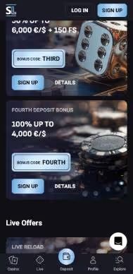 Slot Lounge Casino promotions screenshot