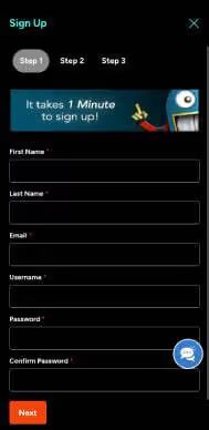 SlotoCash Casino sign up screenshot