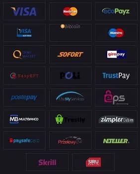 Split Aces Casino List of payment methods