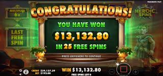 e281499c95e31763bee48fe3d6767961 Heroic Spins Won