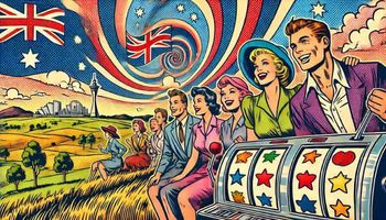 an illustration representing people gambling in Australia and New Zealand