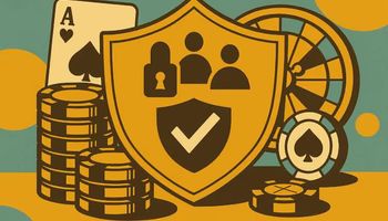 Illustration of a casino management award scene with a trophy, clipboard checklist, and casino-themed props, symbolizing Hard Rock and Seminole Gaming’s 2025 Best Managed Company recognition.