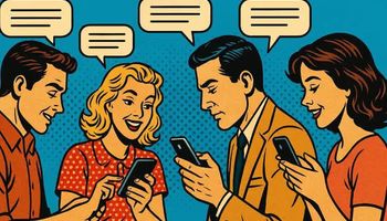 sports bettors chatting on mobile