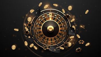 Casino roulette in black and gold style with effects in vector