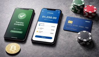 Side-by-side comparison of fast casino withdrawal methods including crypto, eWallets, and cards