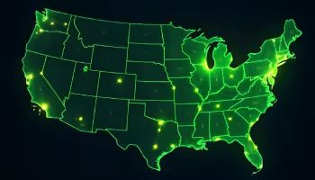 abstract united states of america map green neon l 47747