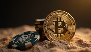 sandbox with bitcoin in it and gambling references