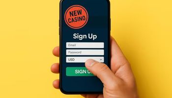 A mobile phone screen displaying a quick and simple registration form for an enhanced user experience at a new online casino.