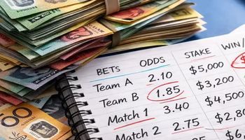 Betting notes with odds and cash showing gambling syndicate risks in Australia