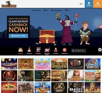 lord of the spin casino homepage