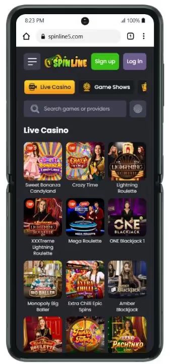 gspinline live casino mobile