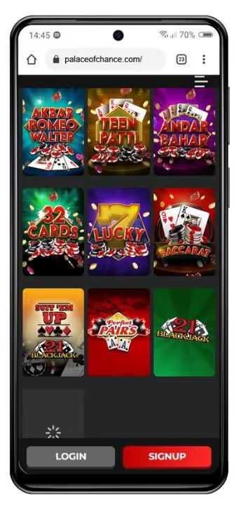 palace of chance live casino mobile