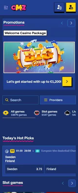 オーマイジノ ホームページ（モバイルビュー）