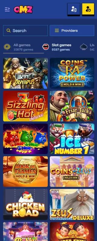 オーマイジノ スロットページ（モバイルビュー）