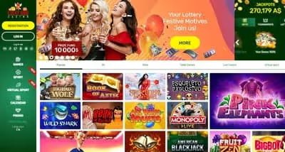 LuckyBird Casino homepage