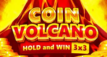Coin Volcano slot featuring a volcano erupting with coins