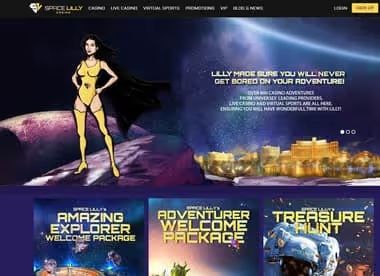 Space Lilly Casino homepage