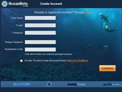 casino sign up - step 1