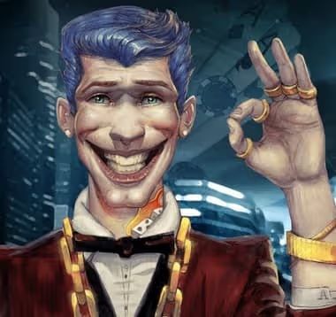 JokaRoom Casino Stylized illustration of a smiling man making an okay gesture
