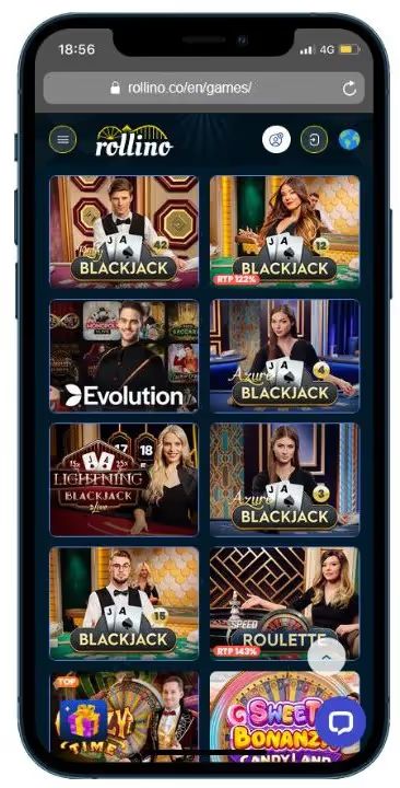 rollino live casino mobile