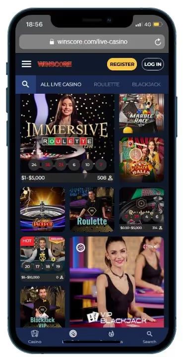 winscore live casino mobile