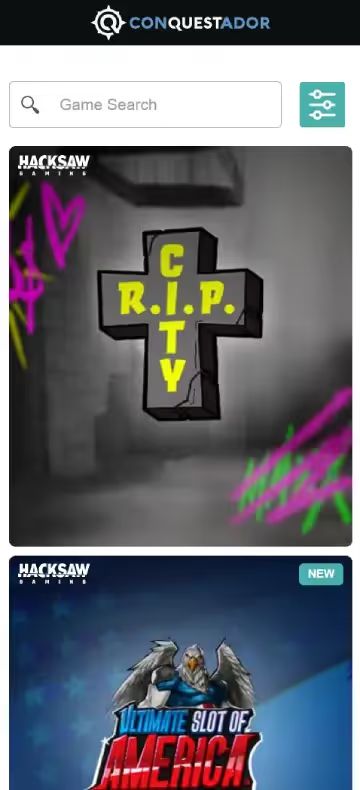 コンケスタドール スロットページ（モバイルビュー）