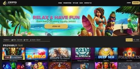 CryptoFairPlay Casino website