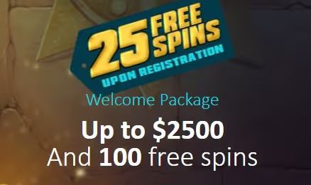 Golden Pokies Casino Welcome Package: 25 Free Spins Upon Registration, Up to $2500 and 100 Free Spins