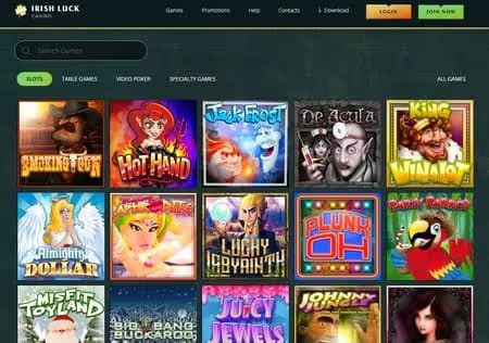 Irish Luck Casino game selection