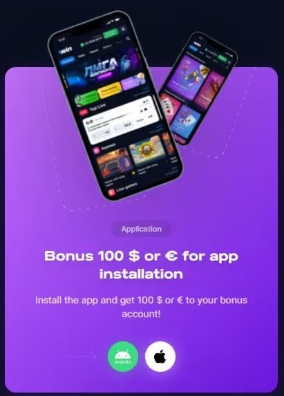 1win casino bonus for app install