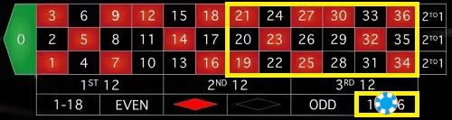 Roulette Bet 19 36 0 0
