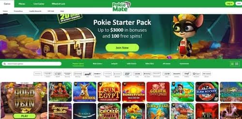Pokie Mate Casino welcome bonus