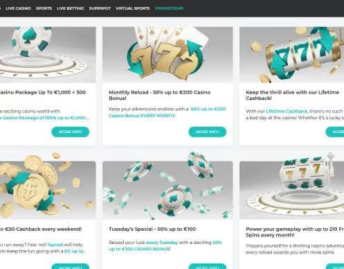 Spinoli Casino promotions screenshot