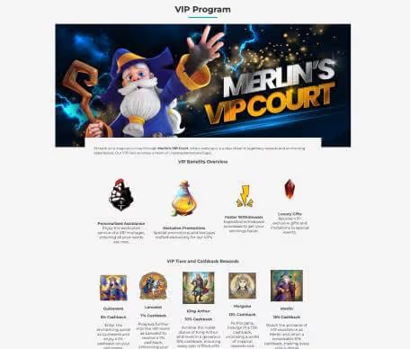 Merlin Casino VIP screenshot