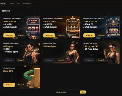 Dreamplay.bet Casino promotions screenshot
