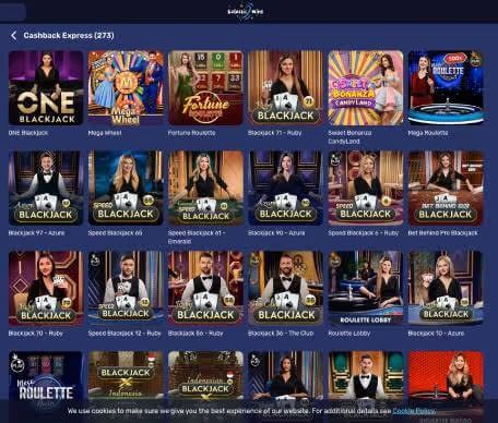 GalacticWins Casino live games screenshot