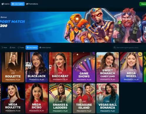 Luckiest Casino live casino games screenshot