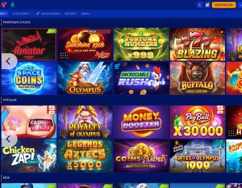 Paripesa Casino crash games screenshot