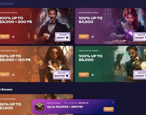 Spirit Casino promotions screenshot