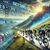 Scenic depiction of cyclists racing on a mountain road, with betting overlays showing race odds and rider stats