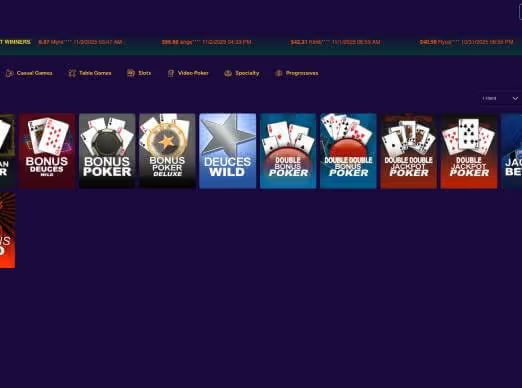 Crypto Palace Casino video poker screenshot