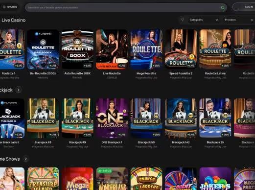 Flagman Casino live games screenshot